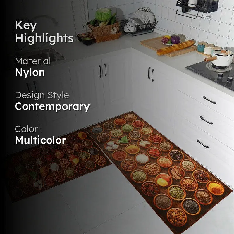 Favour Burst Kitchen Nylon Runner Rug - Set Of Two media 2