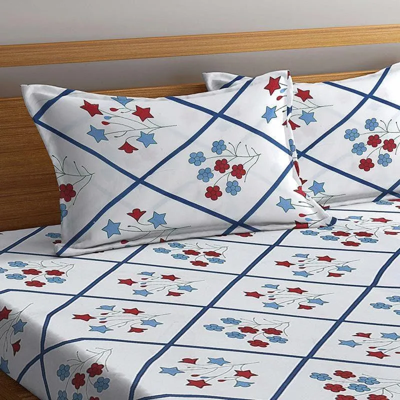 Aleferous Gridded Bedsheet (Blue) - 150 GSM media 3