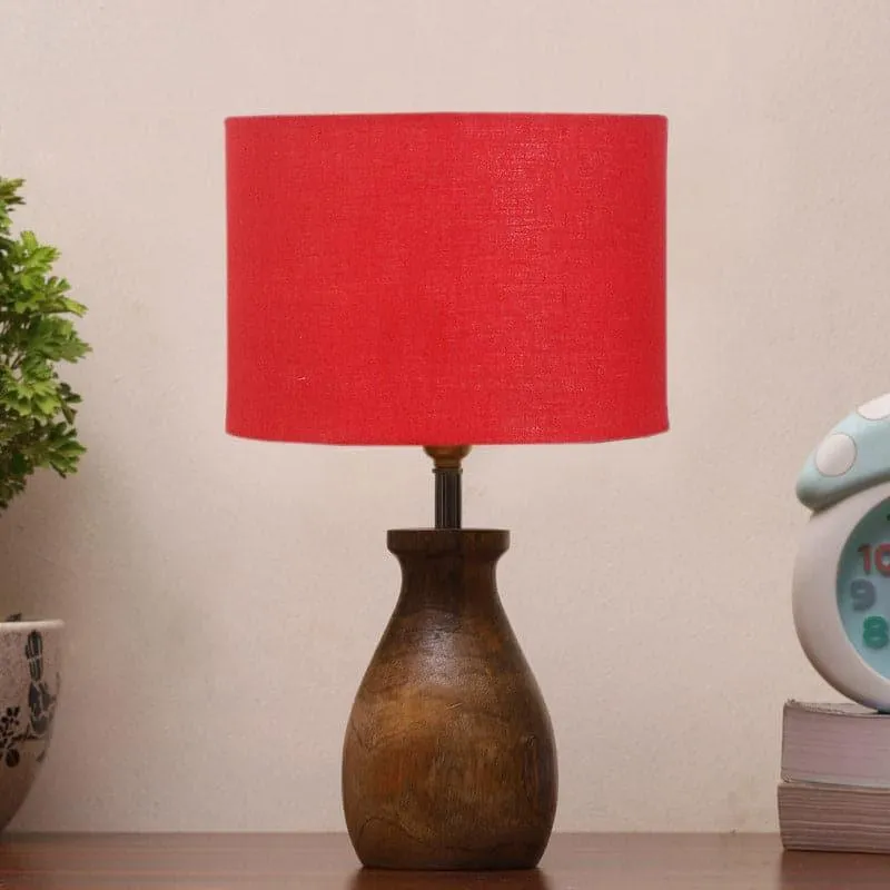Sheldo Fabric Table Lamp - Red,Brown media 3
