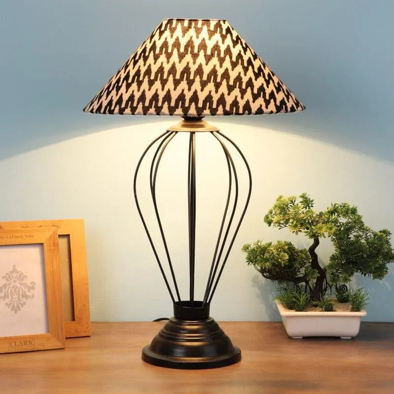 Chevronic Maximus Fabric Table Lamp - Black,White media 1