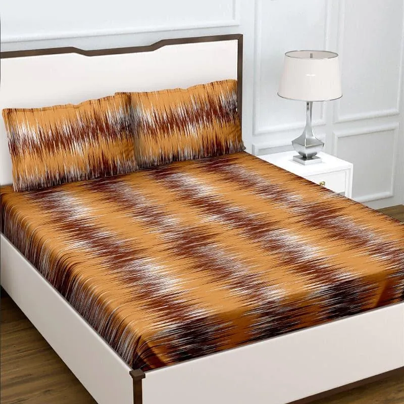 Esmeda Roga Cotton Bedsheet (Brown) - 104 TC media 1
