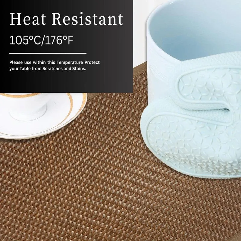 Rustayne Brown Rectangle PVC Table Mats - Set Of Two media 4
