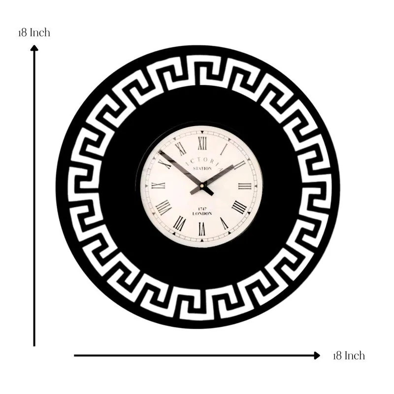Greek Steel Analog Wall Clock - Black media 7