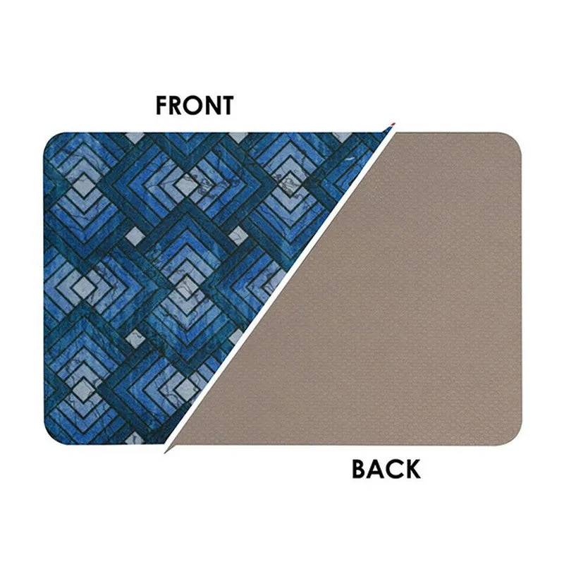 ContourLines Polyester Kitchen Floor Mats (Blue) - Set of Two media 9