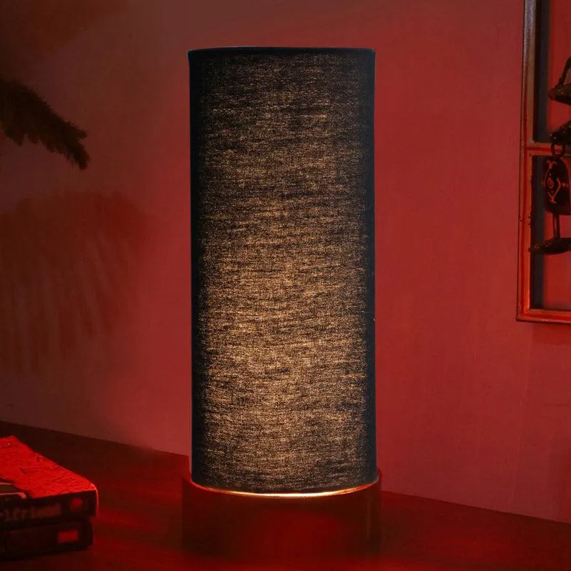 Jaala Tower Wooden Table Lamp - Black,Brown media 2