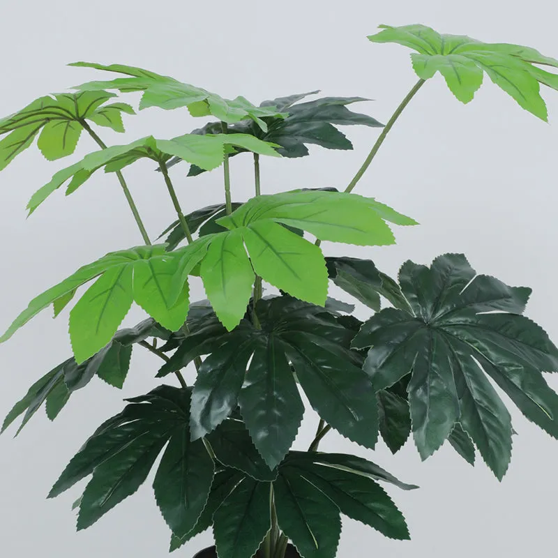 Bahia Artificial Chestnut Plant With Black Plastic Pot - 2.5 Feet media 5