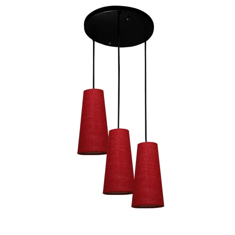 Nordic Neutral Triple Metal Ceiling Lamp - Maroon media 4