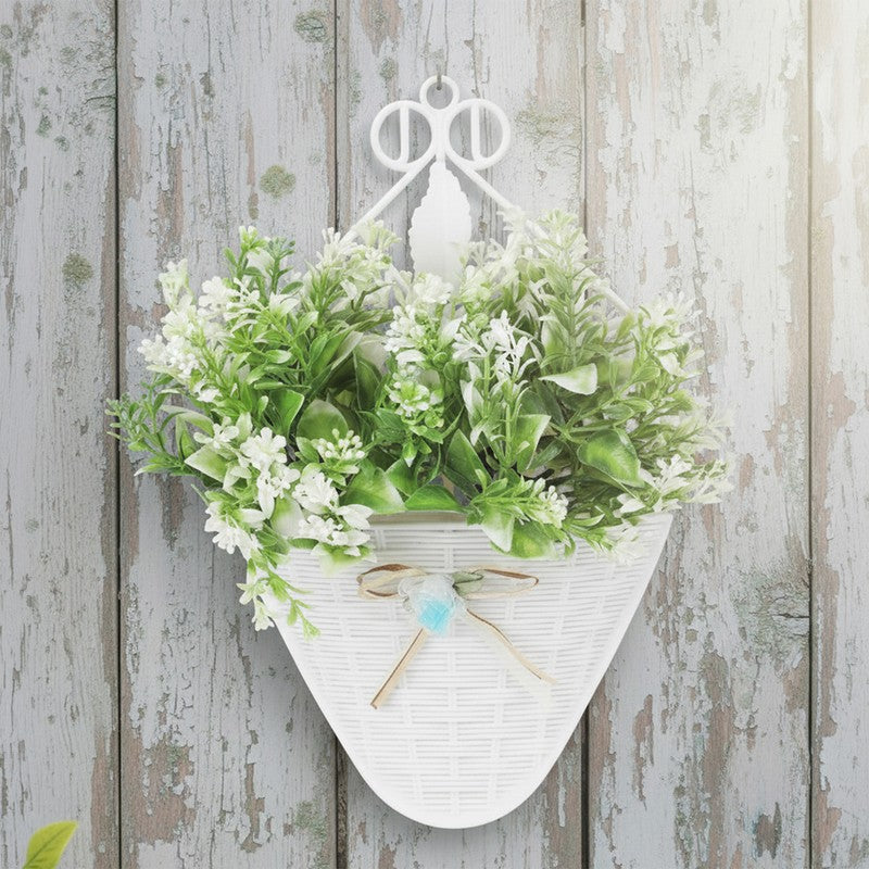 Softline Jasmine Artificial Flower With Wall Pot (White) - Set Of Two media 4