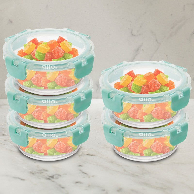 Edira Leak Proof Glass Lunch Box (215 mL Each) - Set Of Five media 3