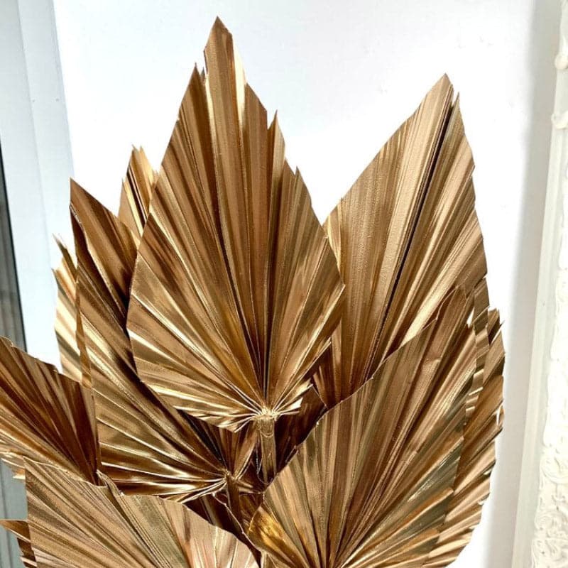 Naturally Dried Golden Palm Leaf Bunch - Set Of Five media 4