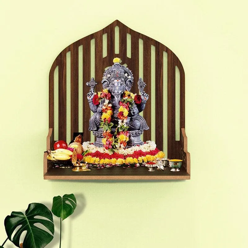 Divine Doorway Religious Wall Shelf - Brown media 1