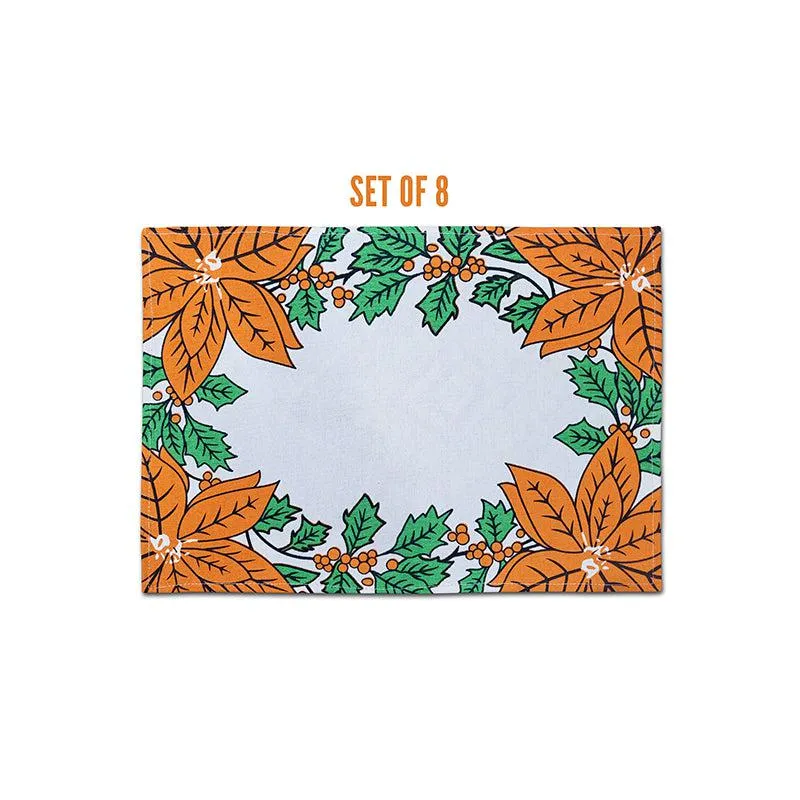 Acora Floral Placemat (Orange) - Set of Eight media 3