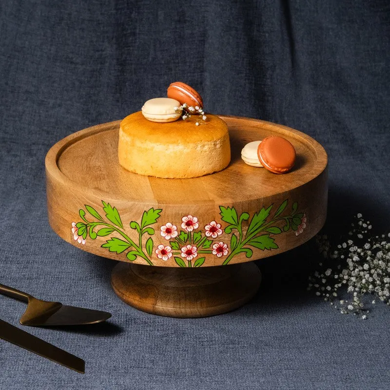 Bloom Delight Floral Wooden Cake Stand media 5