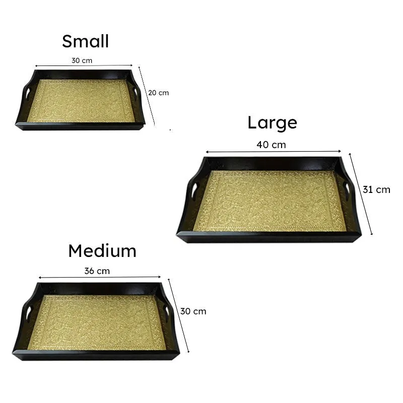 Ananda Ethnic Wooden Serving Tray Set - Set of Three media 6