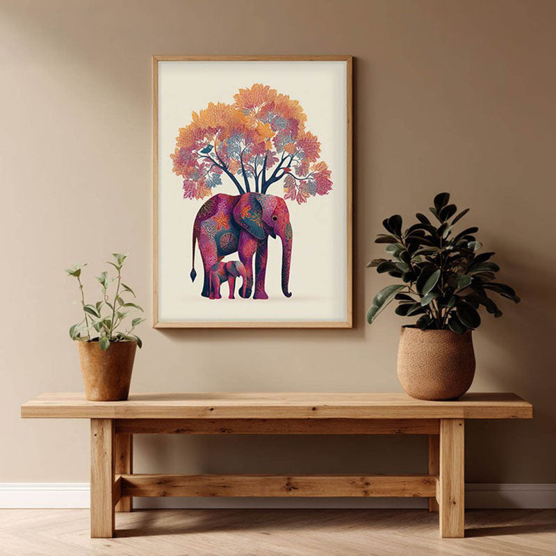 Gajra Canvas Wall Painting With Brown Frame