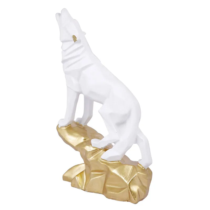 Geometric Wolverine Howl Showpiece - White media 3