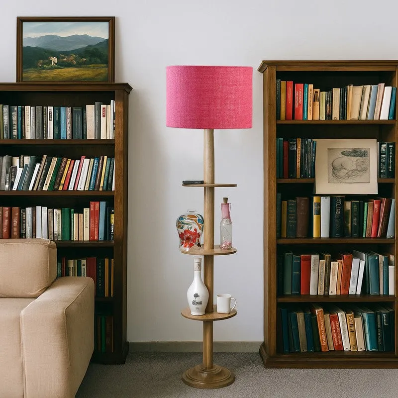 LumiCrate Tower Wooden Floor Lamp - Pink media 4