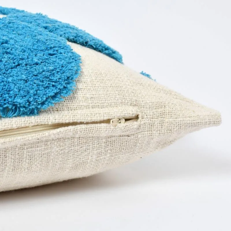Bubble Bloom Tufted Cushion Cover (Blue) - Set Of Two media 5