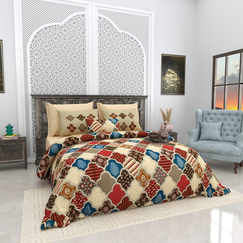 Heritage Patch Cotton Bedsheet - 200 TC