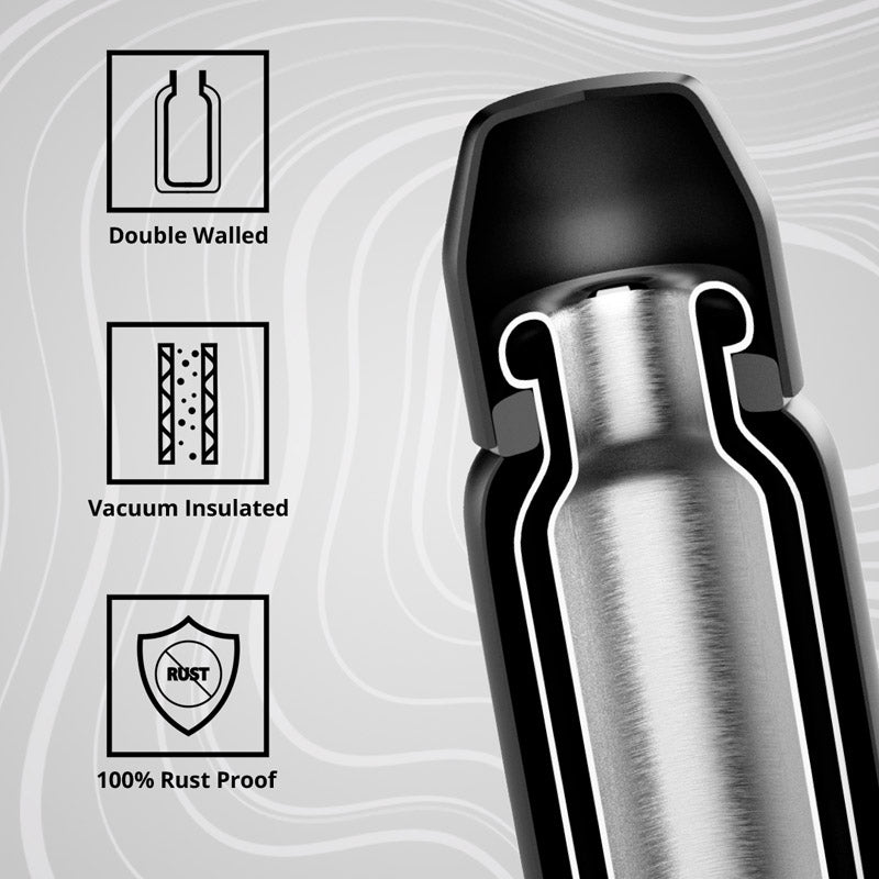 Bergner Walking Mountain Mist Thermosteel Hot And Cold Flask (White) - 450 mL media 4