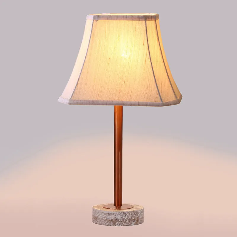 Ceylon Rodin Wooden Table Lamp - OffWhite,Copper,White media 5