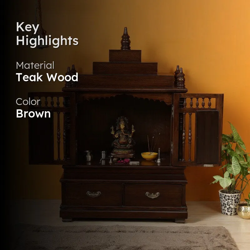 Devotion Space Teak Wood Mandir media 2