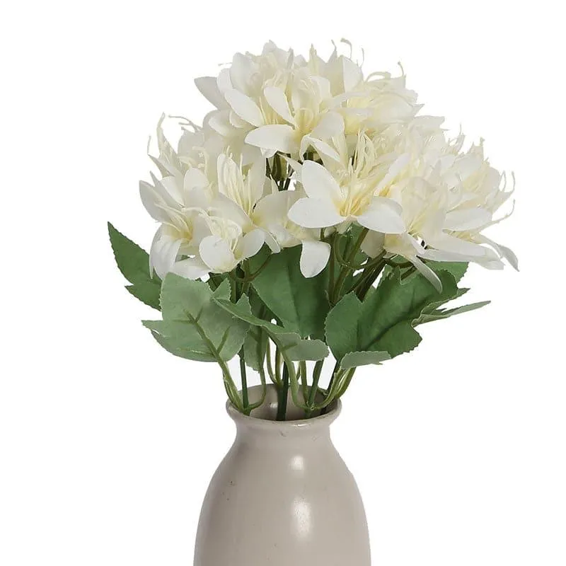 Faux Amaryllis Daisy Bunch (White) - Set Of Two media 4