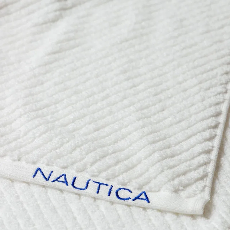 Nautica Riviera Soft Cotton Hand & Face Towel (White,Blue & Dark Grey) - Set Of Twelve media 6