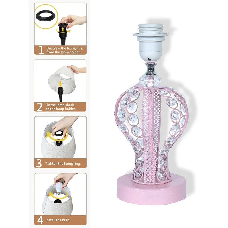 GlowElite Premium Metal Table Lamp - Pink media 5