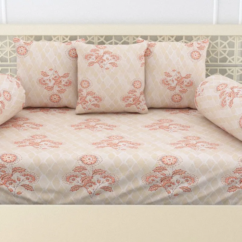 Corvina Floral Cotton Diwan Set - Six Piece Set media 4