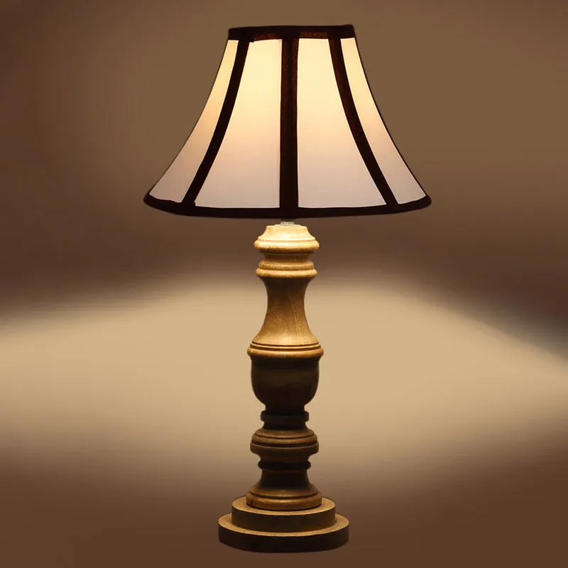Stripra Carve Wooden Table Lamp - White,Black,Brown media 5
