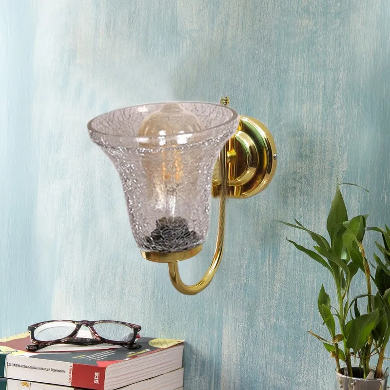 Crystal Flare Golden Base Glass Wall Lamp media 3