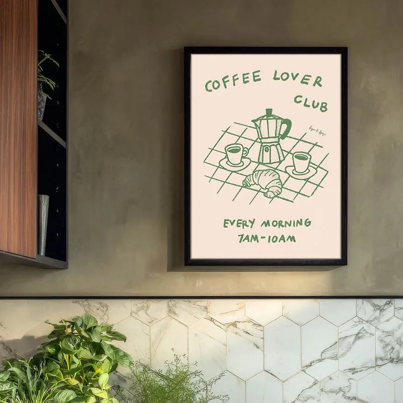 The Coffee Club Archival Canvas Wall Art - Black media 3