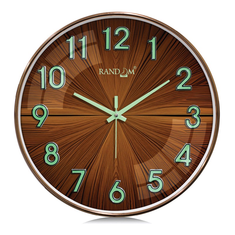 Amberin Round Modern Plastic Wall Clock - Brown media 3