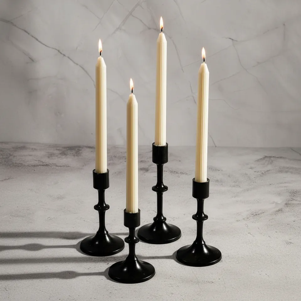 Set of 4 Guidance Taper Candles - Cinnamon Roll Scented media 1