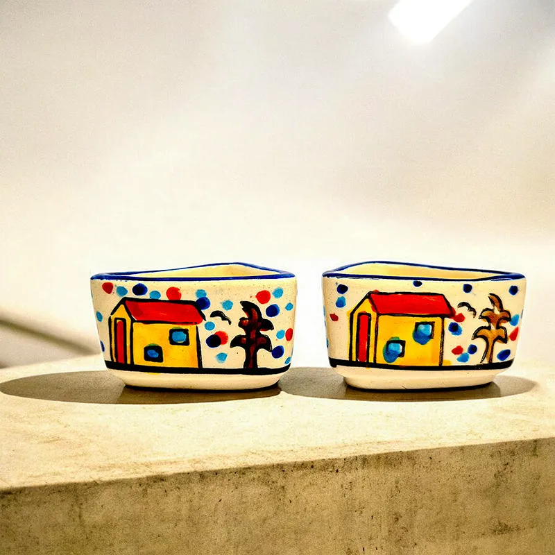 Whimsy Cottage Ceramic Dip Bowl (80 mL Each) - Set Of Two media 3