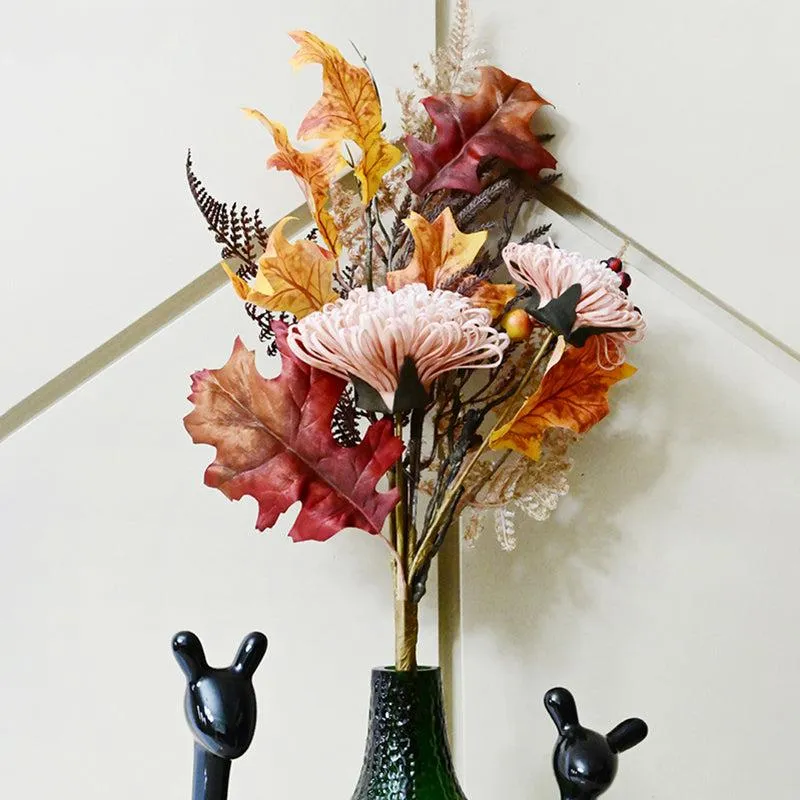 Artificial Dahlia Flower Bunch - Peach media 3