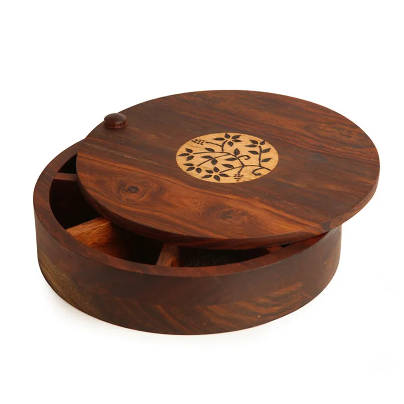 Pipali Food Safe Sheesham Wood Masala Box media 6