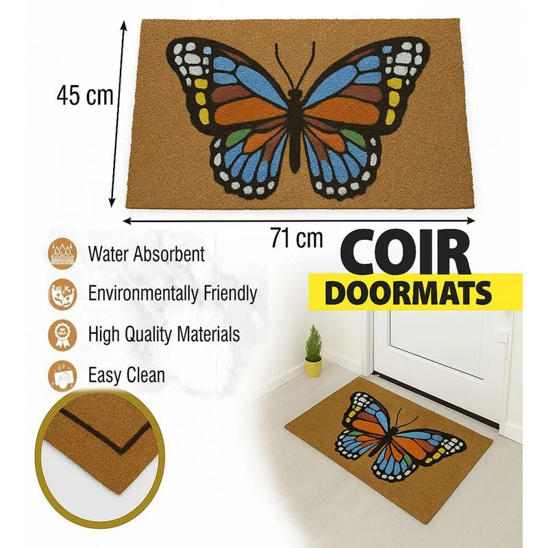 Butterfly Coir Door Mats - Brown media 10