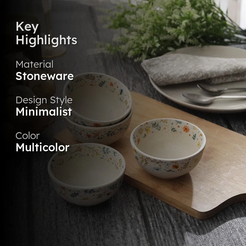 Bloomstone Multicolor Stoneware Serving Bowls (260 mL) - Set Of Four media 2