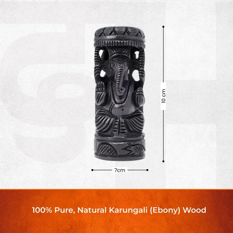 Sri Ganesh Devotional Ebony Wood Idol media 7