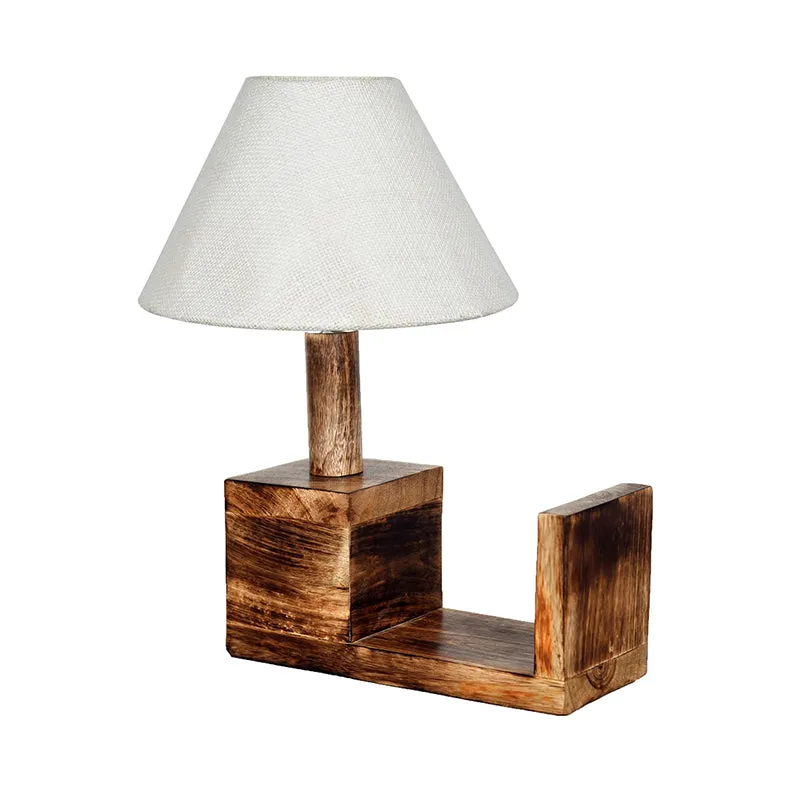 Sentry Fabric Table Lamp - White,Brown media 5