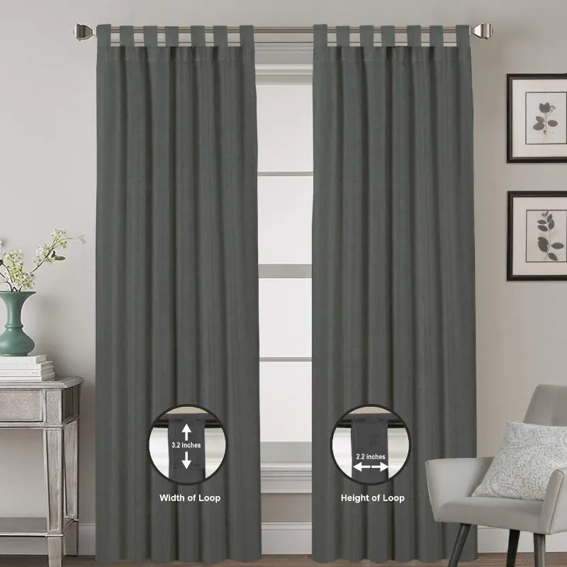 Esme Tab Top Medium Width Curtain - Dark Grey media 6