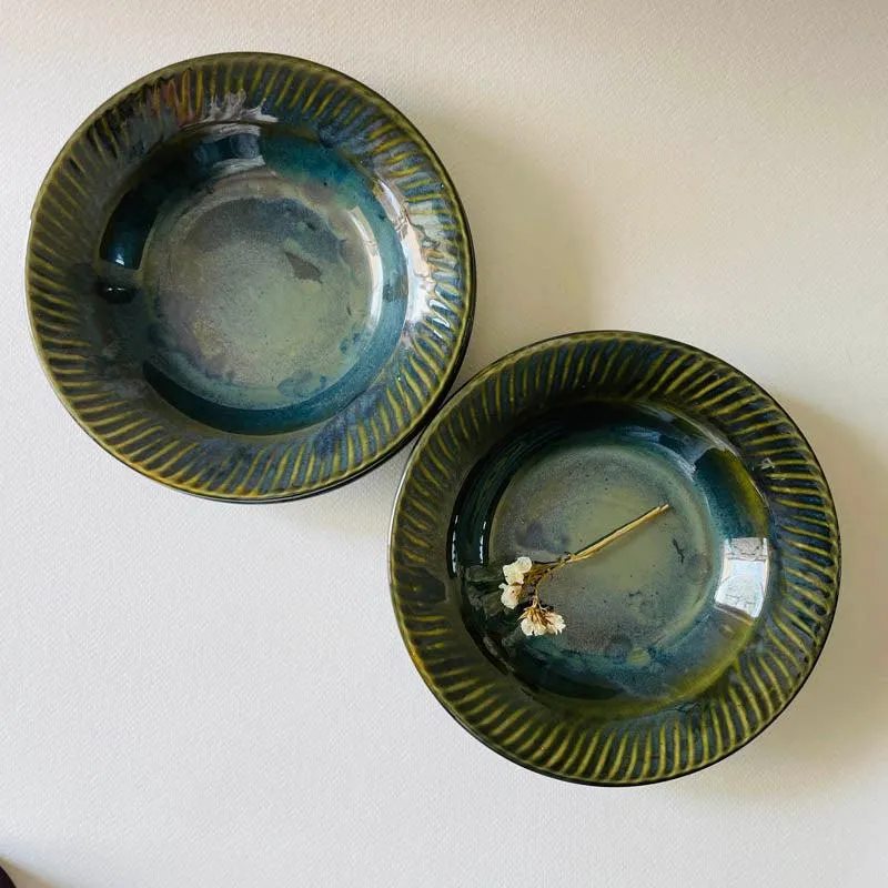 Flamina Pasta Plate (Green) - Set Of Four (7 Inches) media 3