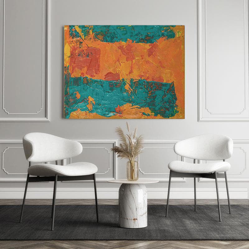Fire In Blue Abstract Canvas Painting - Gallery Wrap media 5