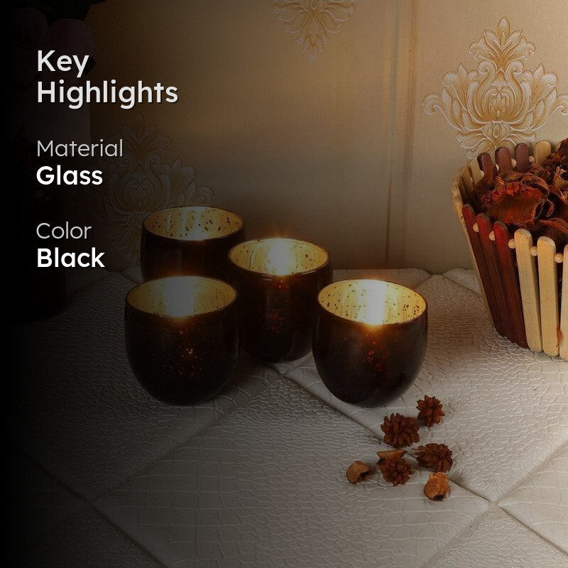 Secura Tealight Candle Holder (Black) - Set Of Four media 2