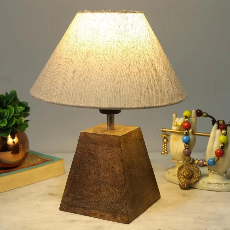 Pyramid Perfection Valeria Fabric Table Lamp - Beige,Brown media 1
