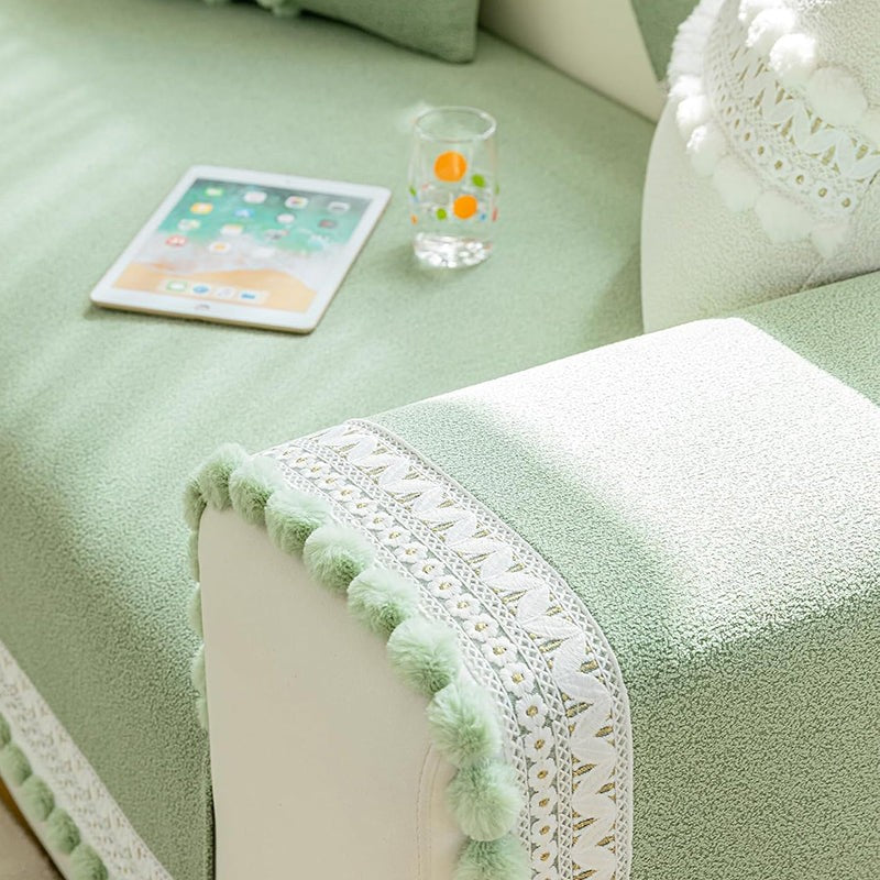 Emris Chenille Sofa Mat - Green media 5