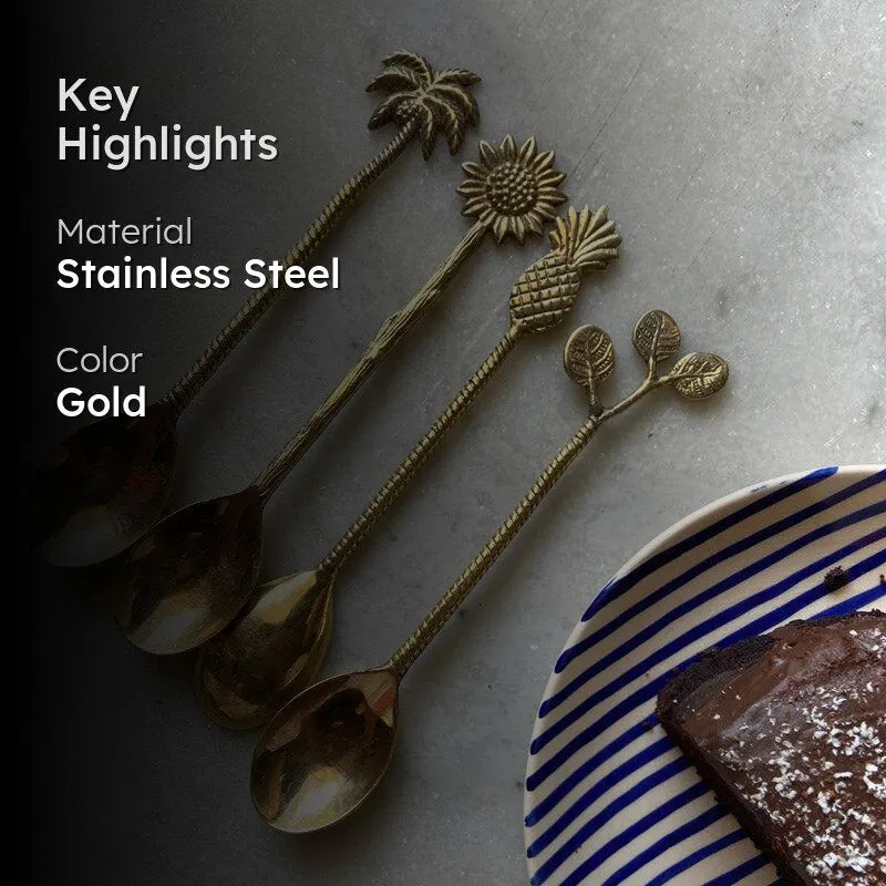 Lesa Decorative Brass Spoon - Set Of four media 2