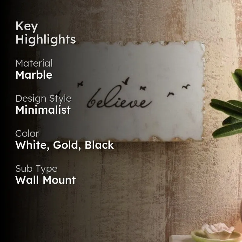 Believe Printed Marble Wall Accent media 2